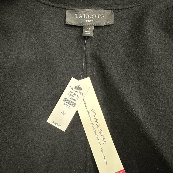 NWT Talbots 4P (Small) Black Blazer Coat – Wool Blend - Picture 2 of 9